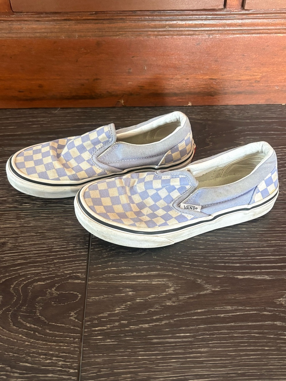 Vans Kids Slip-On Checkerboard Sneakers - Lavender and Tan